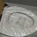 Toilet Seat Elongated, Slow Close Hinges, Four Non-Slip Bumpers, Easy to Install and Clean, Durable Plastic, White Two Sets of Mounting Parts Included