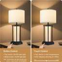 3 Way Dimmable Table Lamp With USB Ports, Stepless Dimming, 3 Color Temperatures, Living Room Table Lamps, Farmhouse Table Lamps For Living Room, 26.8 Farmhouse Lamps Set of 2(Bulbs Included)