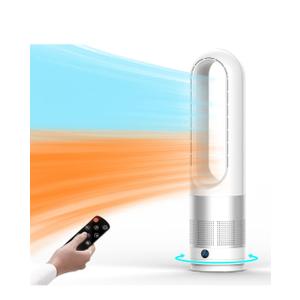 Bladeless Tower Fan, 1400W Space Heater & 40W Cooler Fan Combo with Remote, 80Oscillation, 8 Speeds and 3 Heating Modes, 9H Timer, LED Display, Fast Safety Heat and Quiet for Bedroom, Kitchen, Office