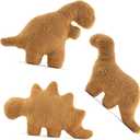 3 Packs Dino Nugget Pillow Plush, 18 inches Dinosaur Chicken Nugget Pillow Stuffed Animal Plush Toy, Dino Nugget Dinosaur Party Decoration Birthday Christmas Valentines Day Gift for Kids Boys Girls