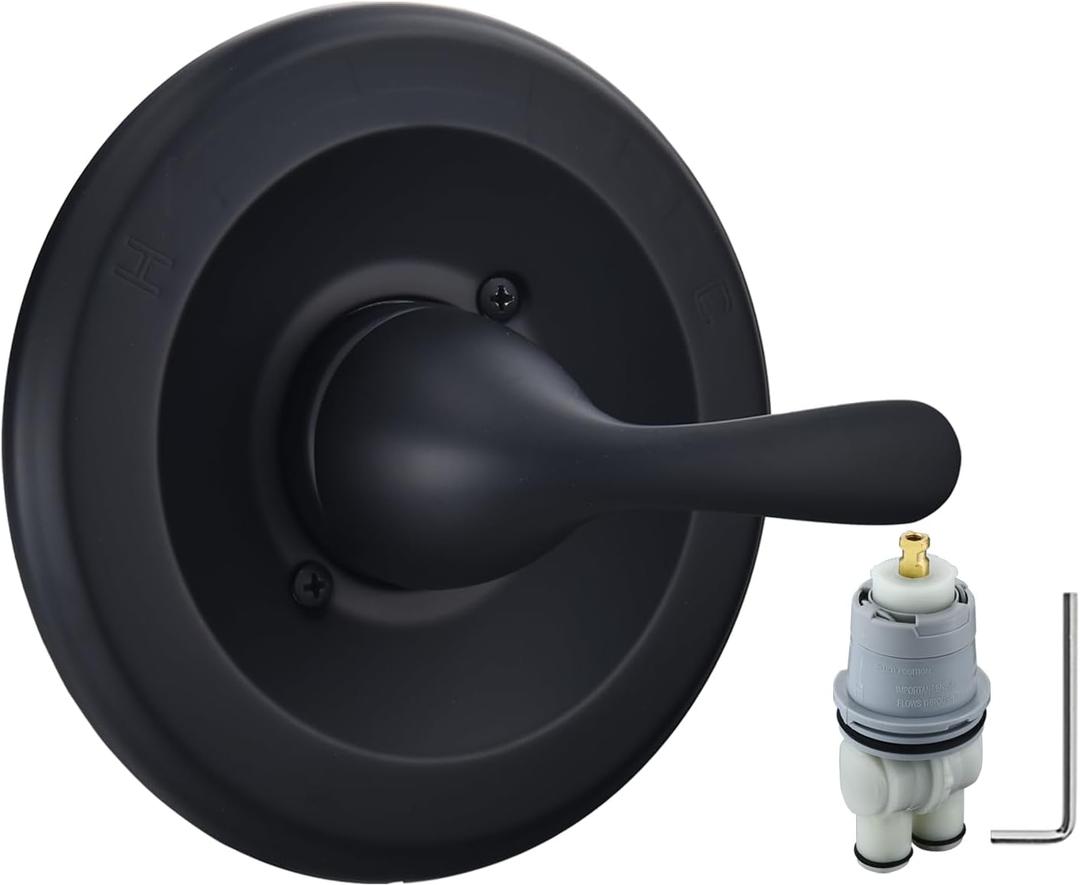T13020-BL Shower Handle Trim Kit Compatiable with Delta Shower Valve R10000 Series, Replacement for Classic 13 14 Series Single-Function Trim Kit (RP46074 Cartridge Included),Matte Black