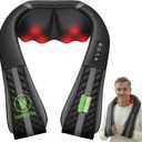 Snailax Cordless Neck Massager with Heat, Rechargeable Shiatsu Neck Back Massager for Pain Relief Deep Tissue, 4D Knead Shoulder Massager Pillow, Gifts/Presents for Mom, Dad, Black (1 Count (Pack of 1))