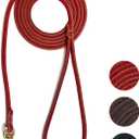 Guiding Star Leather Dog Leash 6 ft x 1/4 inch,Thin and Lightweight Leather Leashes for Small Dogs,Leather Cat Leashes for Small Cats,Soft Genuine Leather Dog Training Leashes for Petite Dogs Red