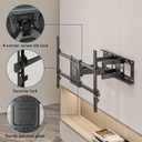 BONTEC Full Motion TV Wall Mount for 37-85 Inch TVs, Hold up to 132lbs, Max VESA 600x400mm, Swivel Tilt Dual Arms, Adjustable Viewing Angle, Fits 16" Wood Studs, Easy Assembly