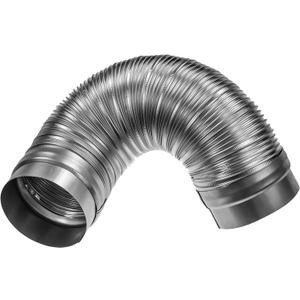 4" Inch Flexible Duct - 0.82 to 1.64 ft Length - Corrugated Aluminum Ducting Connector - Galvanized Steel End Sleeves - Washer and Dryer Exhaust Duct - Dust Collection Hose - Dryer Duct