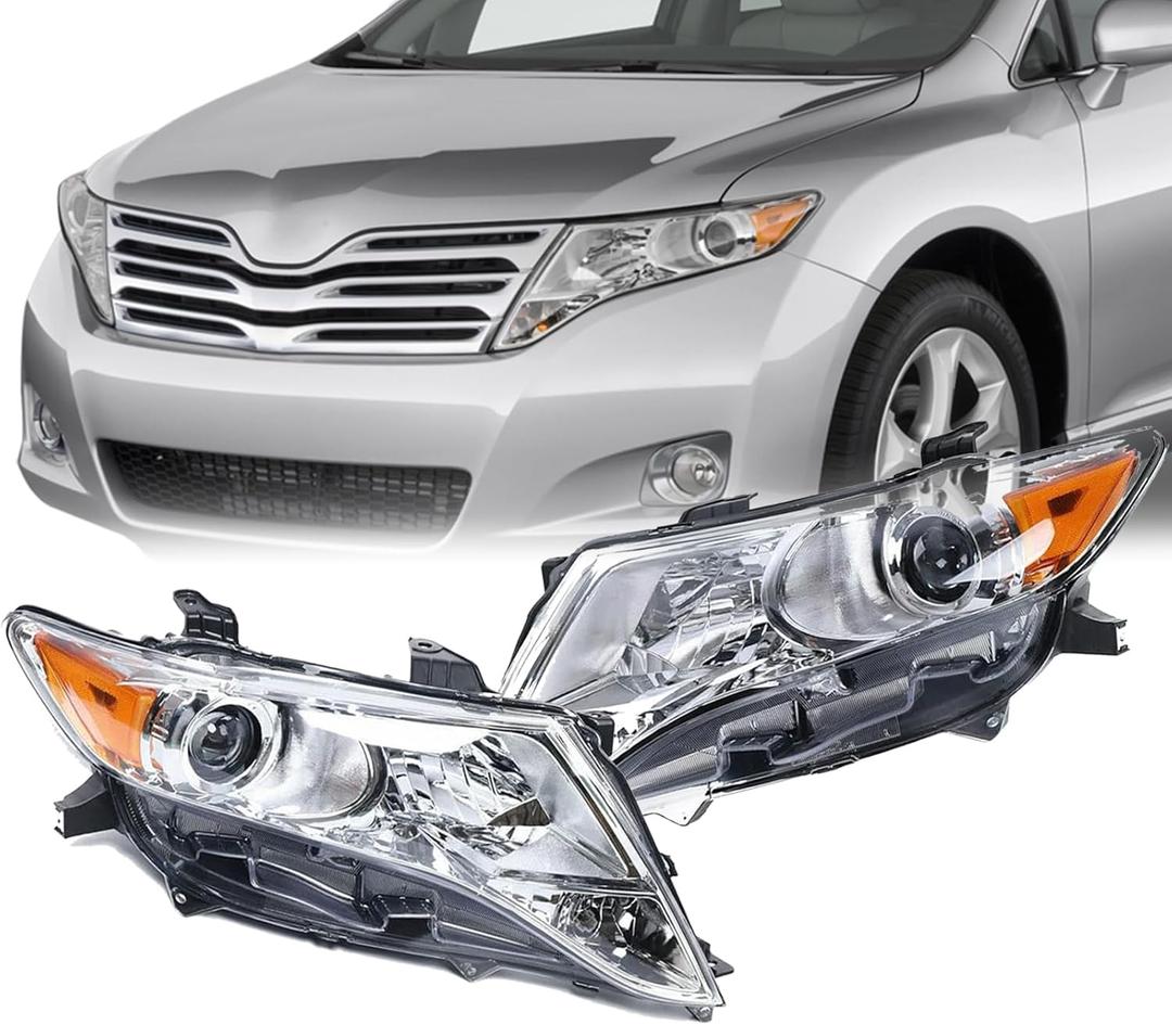 Front Headlamp Assembly For 2009~2016 Toyota Venza Headlights Lamps (Driver+Passenger Side)