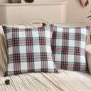 FUTEI Christmas White Plaid Throw Pillow Covers 18x18 Inch Set of 2 Buffalo Check Holiday Decorative Cushion Case Farmhouse Home Decor for Couch Bed Living Room
