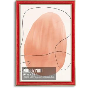 Arc-Shaped Suede 16x24 Frame - Single Frame, Christmas Elegant Red 16 x 24 Poster Frame, 16x24 Picture Frame for Artwork, Puzzles, Photos, and Movie Posters