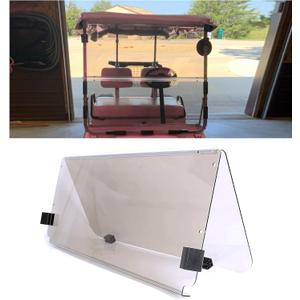 KUAFU Smoke/Tinted Windshield Compatible with 1982-2000.5 Club Car Golf Carts DS Model Fold Down 39.25"W X 36.75"H