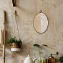 LKETW Boho Abstract Sunshine Oval Wall Art Decor, Neutral Abstract Minimalist Sunshine Oval Canvas Hanging Decor, Boho Wall Decorations for Home Bedroom Living Room, 8.6x11.4 Inch