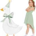 4 Feet One Silly Goose Party Decoration 1st Birthday Silly Goose Cardboard Cutout Standup Photo Props Party Back Drops for 1st Birthday Baby Shower Party Supplies (Green)