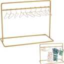 SUPERFINDINGS 1 Set Doll Garment Rack Including 1Pc 6x2.8x4.7inch Doll Clothes Storage Rack Doll Closet and 10Pcs Mini Doll Clothes Hangers Doll Wardrobe Furniture Accessories for Dollhouse Supplies