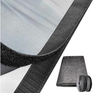 Window Screen with Black Upgraded Hook and Loop Adhesive Edging Frame Free Cutting DIY Max 20 feet Perimeter 47x73 to 42x78 inch Black Mesh Window Screens Replacement