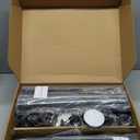 No-Drill Room Divider Curtain Set: Includes 106" W x 84" L Black Curtain & Adjustable Pole Brackets (35-100" W x 43-120" H Adjustable Range)