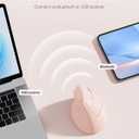 Ergonomic Mouse, USB+Bluetooth Dual Connection, Wireless Vertical Mouse for Reducing Wrist Pain, 1000/1600/2400 DPI, Ergo Mouse with Quiet Click for Windows Mac OS PC Computer Laptop, Pink