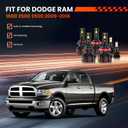 Compatible for DODGE RAM 1500 2500 3500 2009 2010 2011 2012 2013 2014 2015 2016 2017 2018 Driving Light Bulbs Combo, 6500K White 800% Brightness, Direct Installation, 6-Pack