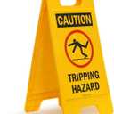 "Caution - Tripping Hazard" Folding Floor Sign By SmartSign | 25" x 12" Plastic