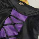 AGQT Toddler Girl Witch Costume Halloween Outfit 2 Piece Set Tulle Dress with Cape Little Kids Purple Hooded Poncho, 100