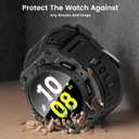 Goton 3 in 1 Waterproof Case and Band for Samsung Galaxy Watch, 360 Protective Hard PC with Tempered Glass Screen Protector for Galaxy Watch Cover Bumper Accessories
