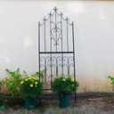 Garden Trellis for Climbing Plants 70.8" H x 25.6" W Metal Premium Quality Material Rust-Resistant Climbing Frame Stylish Garden Addition Outdoor Roses Vine Ivy Clematis Trellises Black