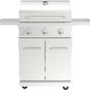 Nexgrill Stainless Steel 3-Burner Propane Gas Grill w/Foldable Side Shelves, 40,500BTUS, 591.05 sq. in. Cooking Area, Perfect for Outdoor Cooking & Grilling, BBQs, Backyard, Tailgating, 720-0830MN