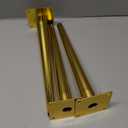 Seimneire 3pcs 12 Inch Furniture Legs, Straight Conical Metal Legs Luxury Gold Mid-Century Style Furniture Feet for Sofa Cabinet Table Chair Cupboard Couch Ottoman Home DIY Projects