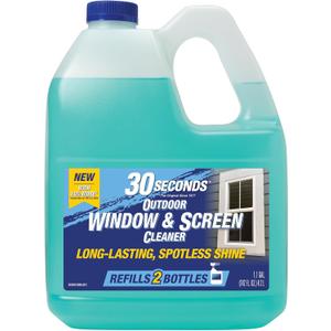 30 SECONDS Outdoor Window & Screen Concentrated Cleaner for Glass, Patio Doors, Fiberglass, Furniture - No Screen Removal Required, Spray & Rinse - Refill for Hose End Sprayer Bottles, 1.1 Gallon 30 SECONDS Outdoor Window & Screen Concentrated Cleaner for Glass, Patio Doors, Fiberglass, Furniture - No Screen Removal Required, Spray & Rinse - Refill for Hose End Sprayer Bottles, 1.1 Gallon