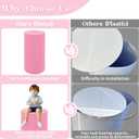 Fivenl 5 Pcs Metal Pleated Cylinder Pedestal Stands for Party, Heavy Duty Pink Round Cake Pedestal Stand Flower Plant Display Plinth Pillars for Wedding Birthday Event Decor (Pink)