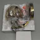 VerRon Rechargeable Battery Operated Wall Sconce with Amber Glass Lampshade, Wireless Wall Scone Decor with Remote Control, 15 Colors Gold Wall Light for Bedside Hallway Bedroom Doorway