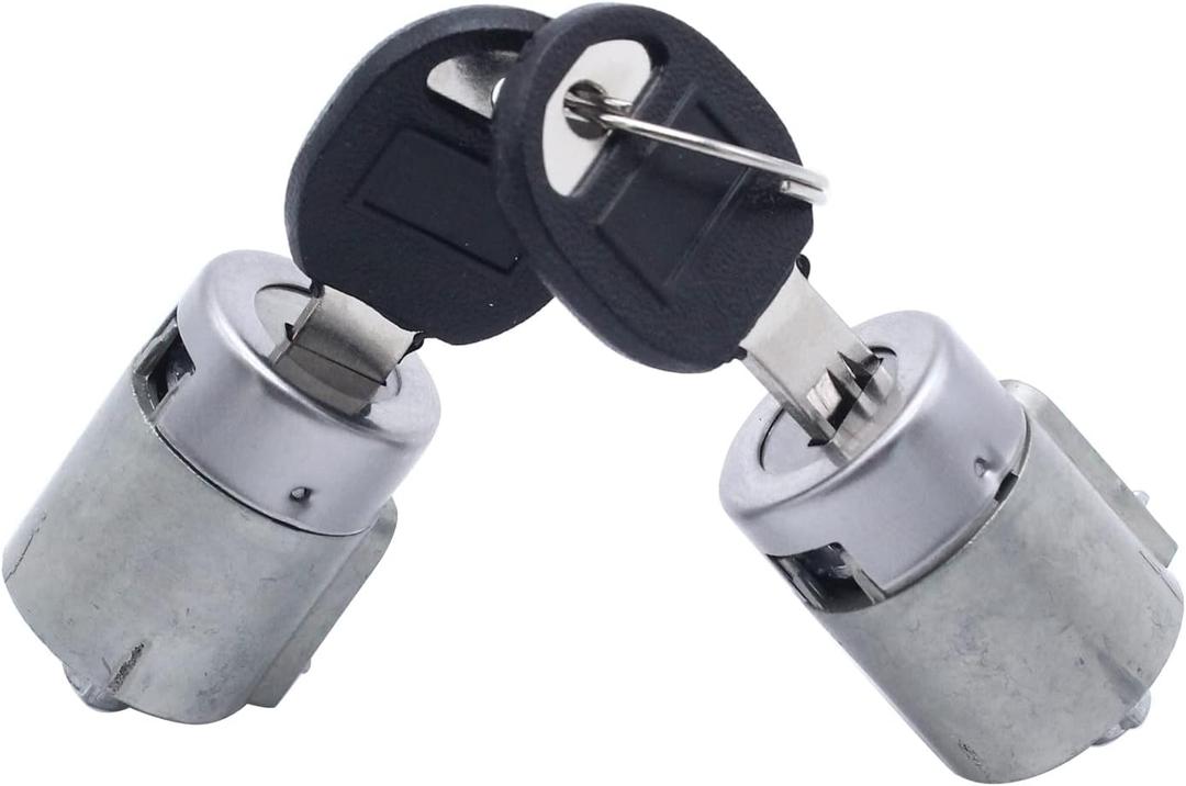 1 Pair of Door Lock Cylinder Fits for 88-94 GMC C1500 C2500 C3500 k1500 k2500 k3500 with 2 Silver