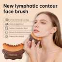 3PCS New Lymphatic Contour Face Brush - Facial Sculpting & Anti-Puffiness Tool | Ultra Soft Dry Brush for Jawline Massage & Lymphatic Drainage | Ergonomic Design (Brown)