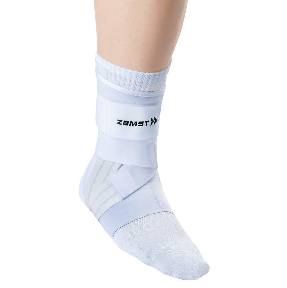 Zamst A1 White Ankle Brace for Sports - Breathable Sports Ankle Support for Men and Women with Adjustable Three Way Straps for Moderate Lateral Ankle Sprain - Left, Medium