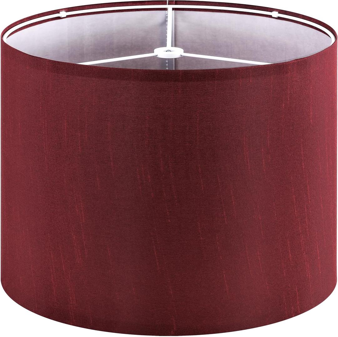 GOSO 13" Burgundy Red Lamp Shade for Table Lamps Floor Lamps,13×13 ×10 inch (Spider) Mediun Drum Lamp Shades Replacement for Bedroom and Living Room,Modern Lampshades Art Decoration,Required Assembly