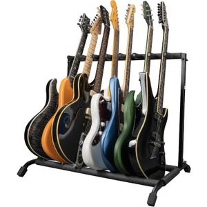 Gator Frameworks Rok-It Series Multi Guitar Stand Rack with Folding Design, Holds up to 7 Electric or Acoustic Guitars (RI-GTR-RACK7)