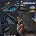 3 x Magnetic for iPhone Air Case with 1 Screen Protector [Mil-Grade Drop Protection] [Compatible with Magsafe] Shockproof Slim Translucent Matte Protective Phone Case, Black