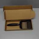 Cat Litter Scoop, Non-Stick Plated Aluminum Alloy Sifter, Kitty Durable Metal Scooper, Deep Shovel, Long Handle, Kitten Pooper Lifter, Size Medium, Coated Black Body with Black Handle