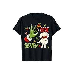 HUGvyn Funny Six Seven Meme Christmas Santa Saying 6 7 Xmas TShirt, size S, Male