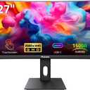 Curved 27 Inch Touchscreen Monitor, QHD 2K 2560x1440 85Hz Computer Monitor, 99% sRGB, Built-in Adaptive Sync, with Display Port HDMI, Eye Care, VESA