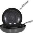Kitchen Academy Hard Anodized Ceramic Non Stick Frying Pans Set 2 Piece - 10 & 11.8 Black Induction Nonstick Fry Pans/Skillet, PTFE & PFOA Free, Oven Safe
