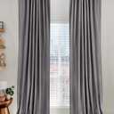 100% Blackout Shield Linen Blackout Curtains for Bedroom 90 Inches Long, Back Tab/Rod Pocket Living Room Drapes, Thermal Insulated Blackout Curtains 2 Panels Set, 50" W x 90" L, Darkgray