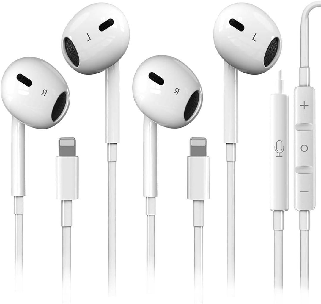 2 Pack for Wired /iPhone Headphones Earbuds with Built-in Microphone & Volume Control HiFi Stereo Nosie Reduction Earphones Compatible with iPhone 14 Max/13/12/11/XR/XS/X/8/7/SE Support All iOS System