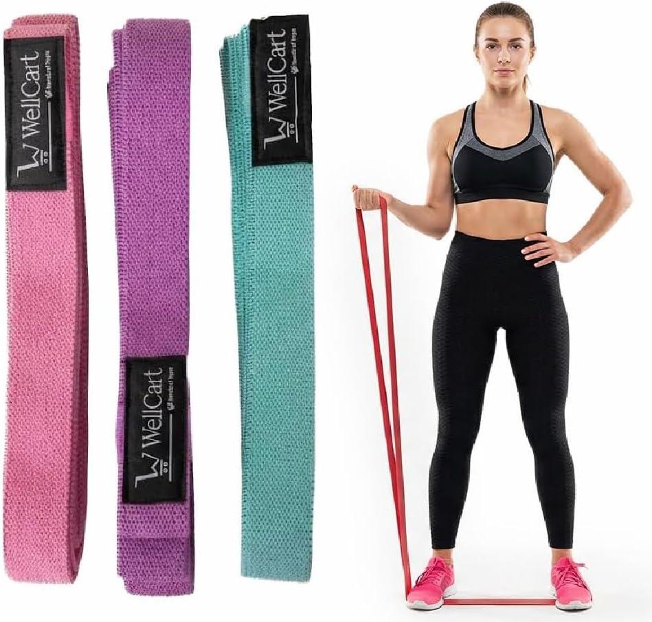 Long Resistance Bands  Set of 3 Fabric Strength Bands for Mobility, Stretching, Pull-Up Assist, Strength Training & Full-Body Workouts