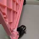 VUSIGN Folding Utility Cart, Foldable Rolling Crate Handcart with Lid, Portable Collapsible Shopping Trolley Tool Box, 4 Rotate Wheels for Grocery, Office, Travel, Teacher, Luggage, Pink