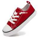 Boys Girls Cushioned Canvas Shoes Slip On Sneakers Soft and Durable Red,Size 13