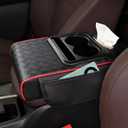 2 x Car Middle Center Console Cover with Cup Holder for Long Driving,Car Armrest Cover for SUV,Truck-2.95in Height-Lifts Arms to Relax Muscles,Multi-Functional Storage for Trips Scratch-Resistant