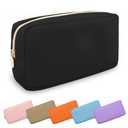 Waterproof Small Makeup Pouch for Purse,Nylon Travel Toiletry Storage Pouch Cute Preppy Cosmetic Bag for Women Girl,Waterproof Makeup Organizer Skincare Bag Purse with Zipper(Small-Black)