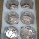 NETANY 6-pack 16oz Glass jars with Airtight Lids, Overnight Oats Containers with Lids, Wide mouth Mason Salad jars, Glass Food Storage Containers for Snacks Yogurt Spice Sugar-Beige