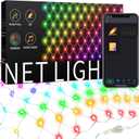 Aoycocr 4x6ft Smart Christmas Net Lights Outdoor for Bushes, Bluetooth APP Control, RGB Connectable Bush Lights, 58+ Scene Modes, Music Sync, IP44 Waterproof for Tree Fence Holiday Xmas Decorations