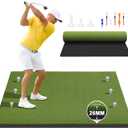 Golf Hitting Mat 5x4ft, Large 26mm Professional Golf Practice Mat for Driving & Swinging, Realistic Grass Golf Training Mat for Garage & Backyard, Ultra-Durable Artificial Turf, Gifts for Him Men
