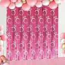 Bachelorette Party Backdrops Decor, 4 Pcs Diamond Ring Foil Fringe Curtains Rose Gold Tinsel Streamers for Bride-to-Be, Engagement, Wedding Shower, Bridal Shower Party Decorations 2 Pack